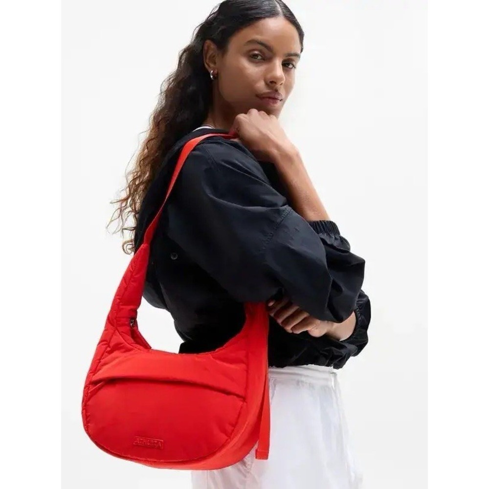 Athleta All About Small Crossbody Hobo Bag New With Tags Color Cardinal)